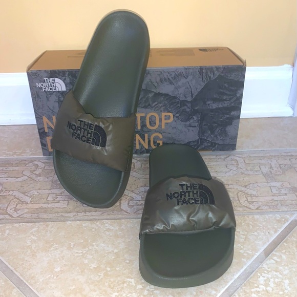 The North Face Shoes | New Box The North Face Nuptse Slide Padded Flip Flop Sandals Mens Size 7 | Color: Green | Size: 7 | Luluschateau's Closet
